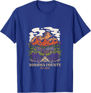 Sonoma County Vineyard California Winery Wine Lover T-Shirt - T-Shirt | Royal