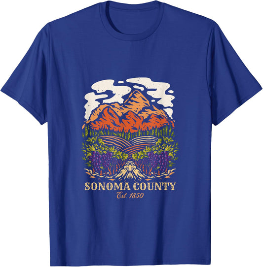 Sonoma County Vineyard California Winery Wine Lover T-Shirt - T-Shirt | Royal
