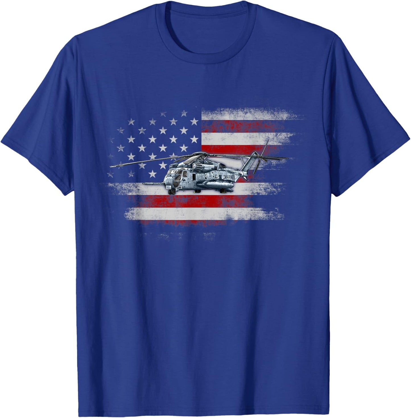 Patriotic CH-53 and MH-53 helicopter Flag Helicopter Pilot Men T-Shirt - T-Shirt | Royal