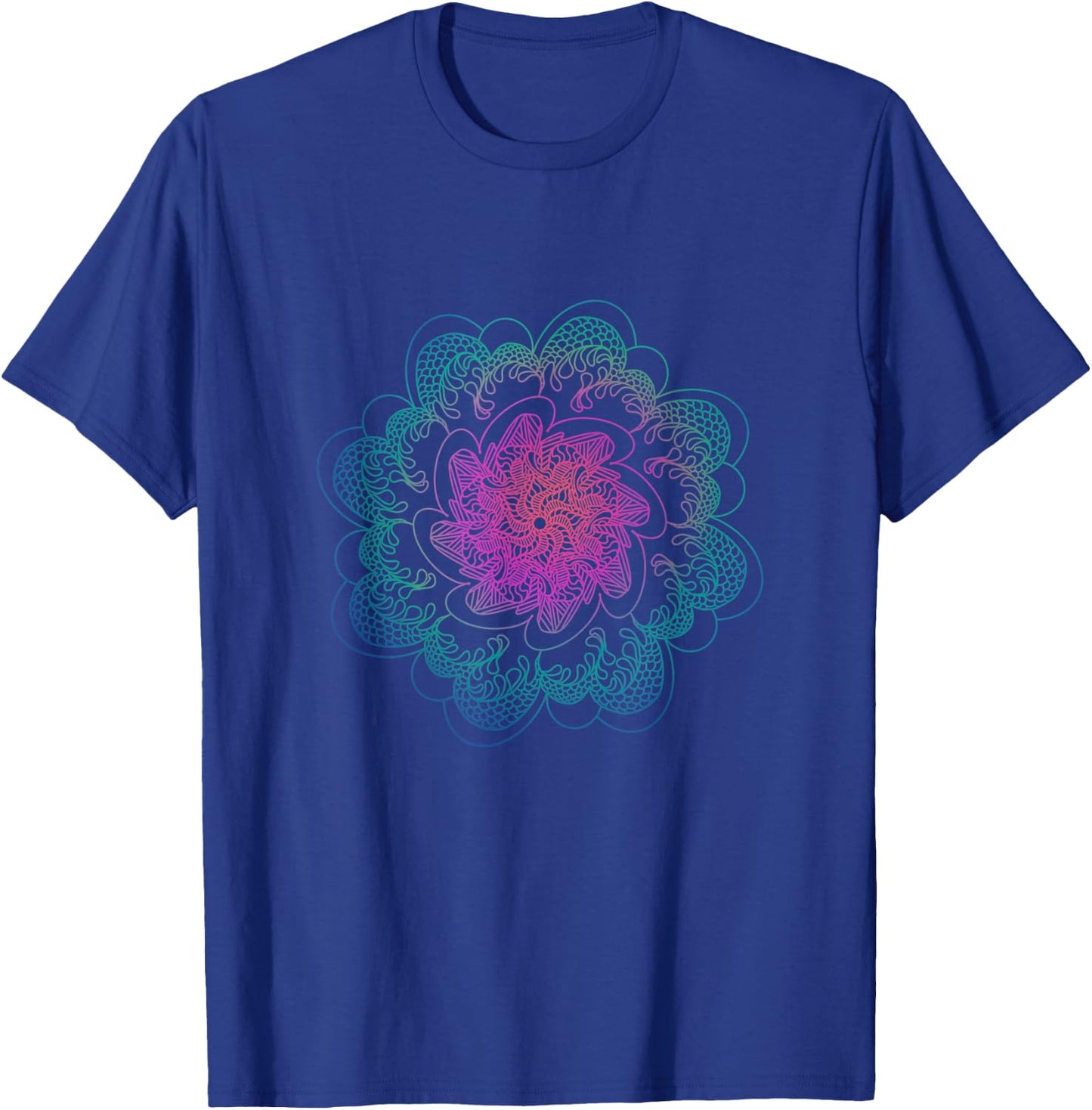 Mandala Dragon Scale Graphic Multi-Colored T-Shirt - T-Shirt | Royal