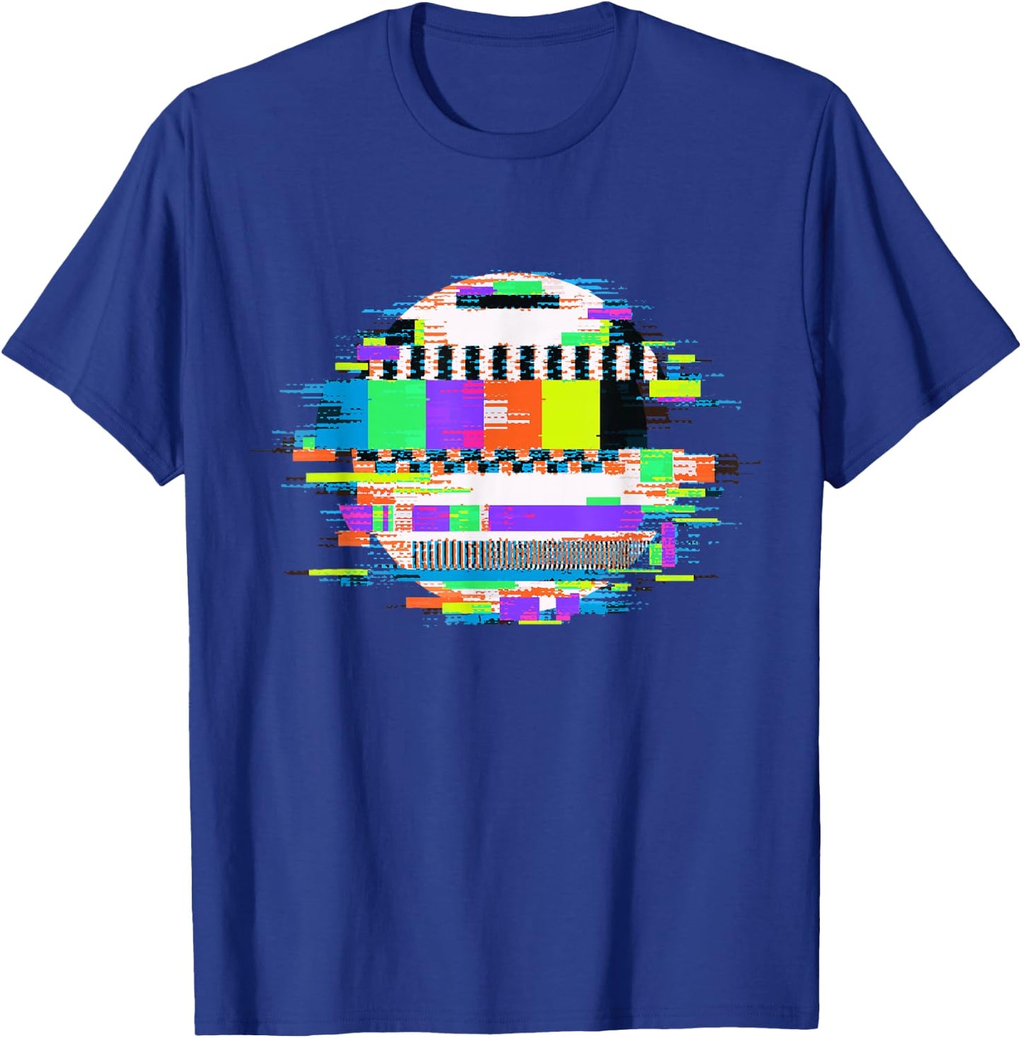 Glitch TV Static Trippy Glitch TV Screen Art T-Shirt - T-Shirt | Royal