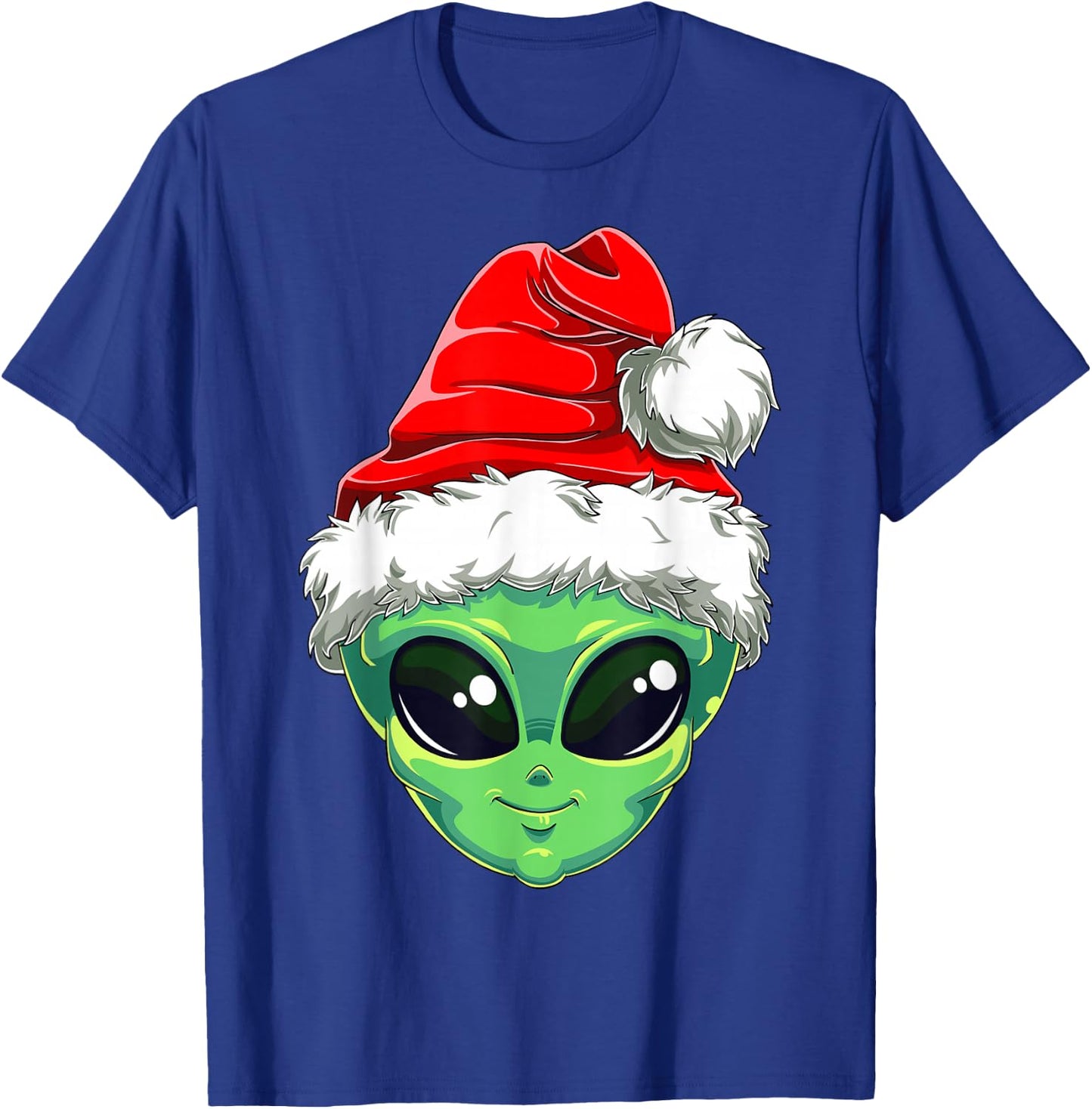 Christmas Alien Santa Costume Funny UFO Santa Hat Xmas Kids T-Shirt - T-Shirt | Royal