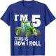 Kids Kids Farm Tractor 5th Birthday Party Shirt 5 Years Old T-Shirt - T-Shirt | Royal