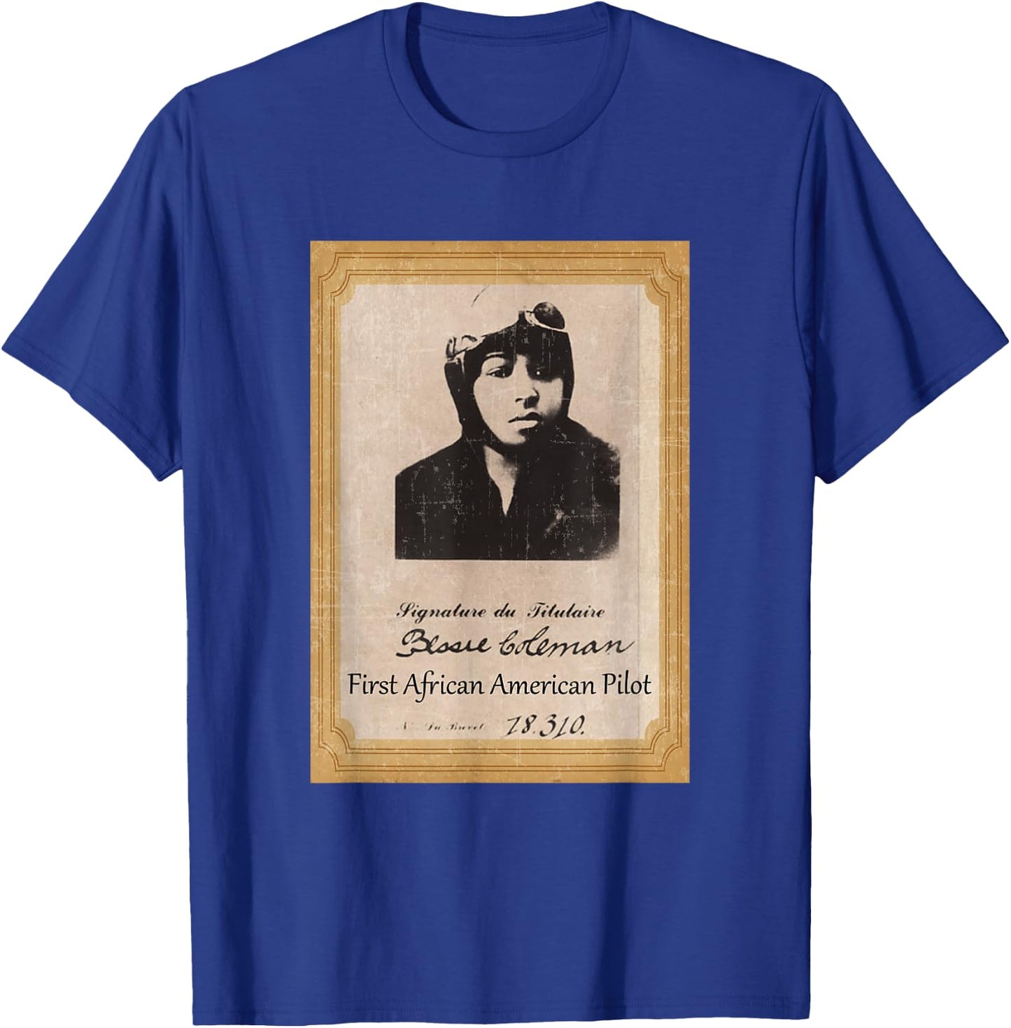 Bessie Coleman First African American Pilot T-Shirt - T-Shirt | Royal