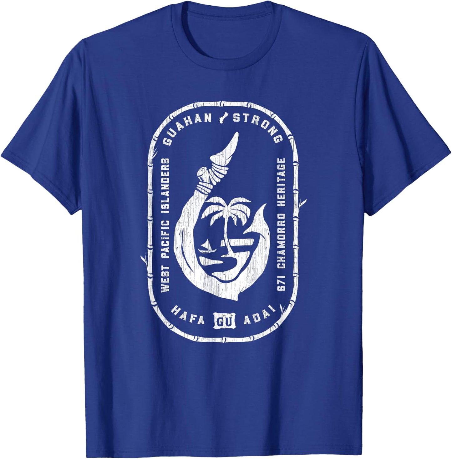 Vintage Chamorro Hook GU Seal - Guam T-Shirt - T-Shirt | Royal