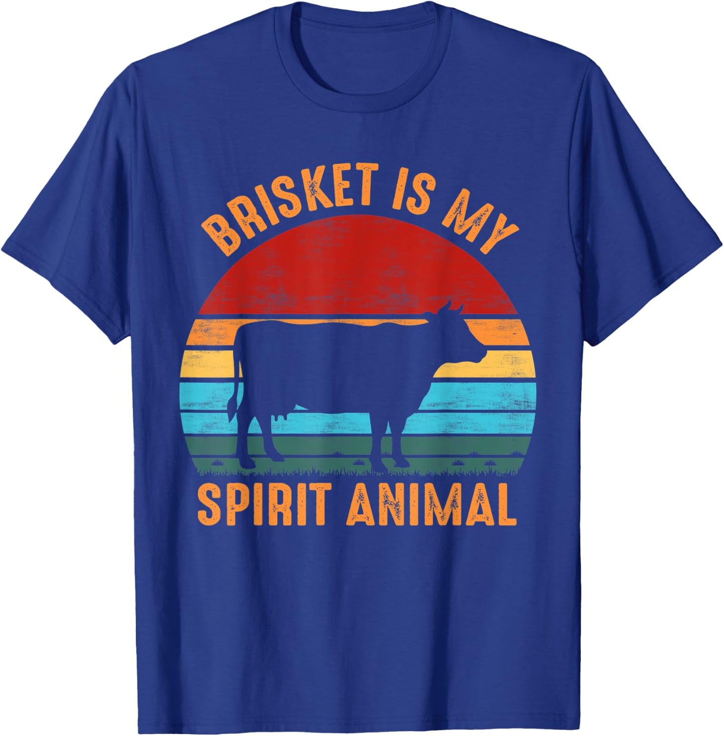 Brisket Is My Spirit Animal Funny Grilling BBQ T-Shirt - T-Shirt | Royal