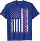 Breast Cancer Awareness American Flag Distressed Women Kids Men T-Shirt - T-Shirt | Royal