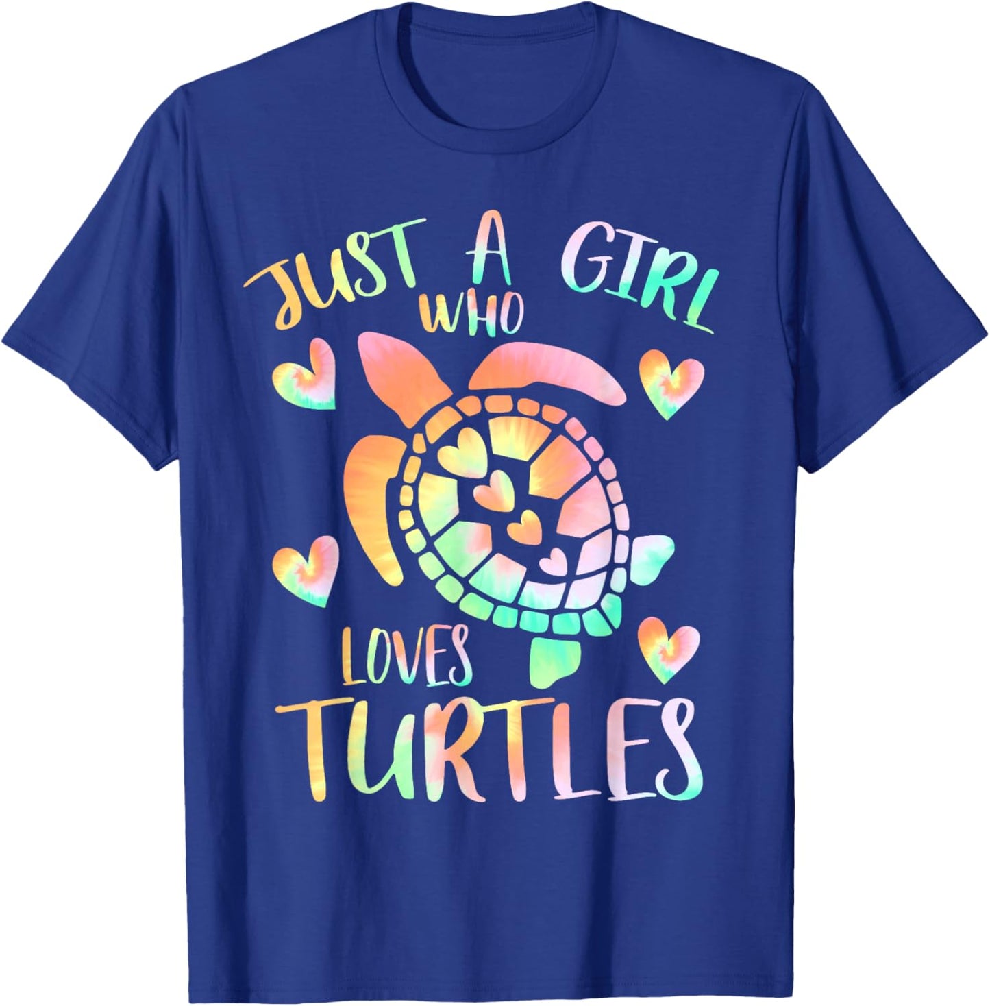 Just a Girl Who Loves Turtles Tie Dye Sea Turtle Girls Theme T-Shirt - T-Shirt | Royal