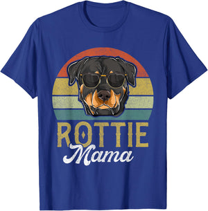 Retro Rottweiler Rottie Mama Shirt Women, Mothers Day Dog T-Shirt - T-Shirt | Royal