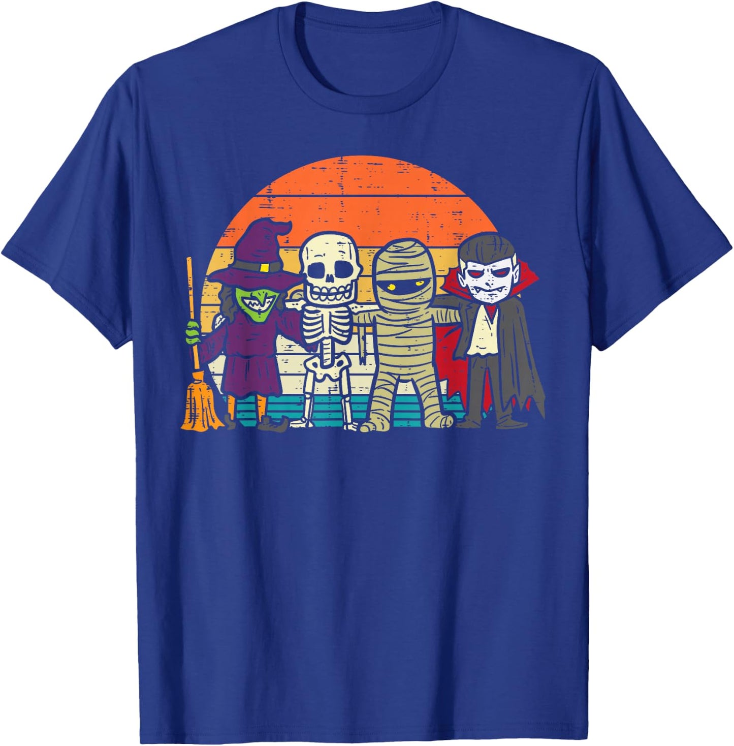 Witch Skeleton Mummy Vampire Retro Halloween Boys Girls Kids T-Shirt - T-Shirt | Royal