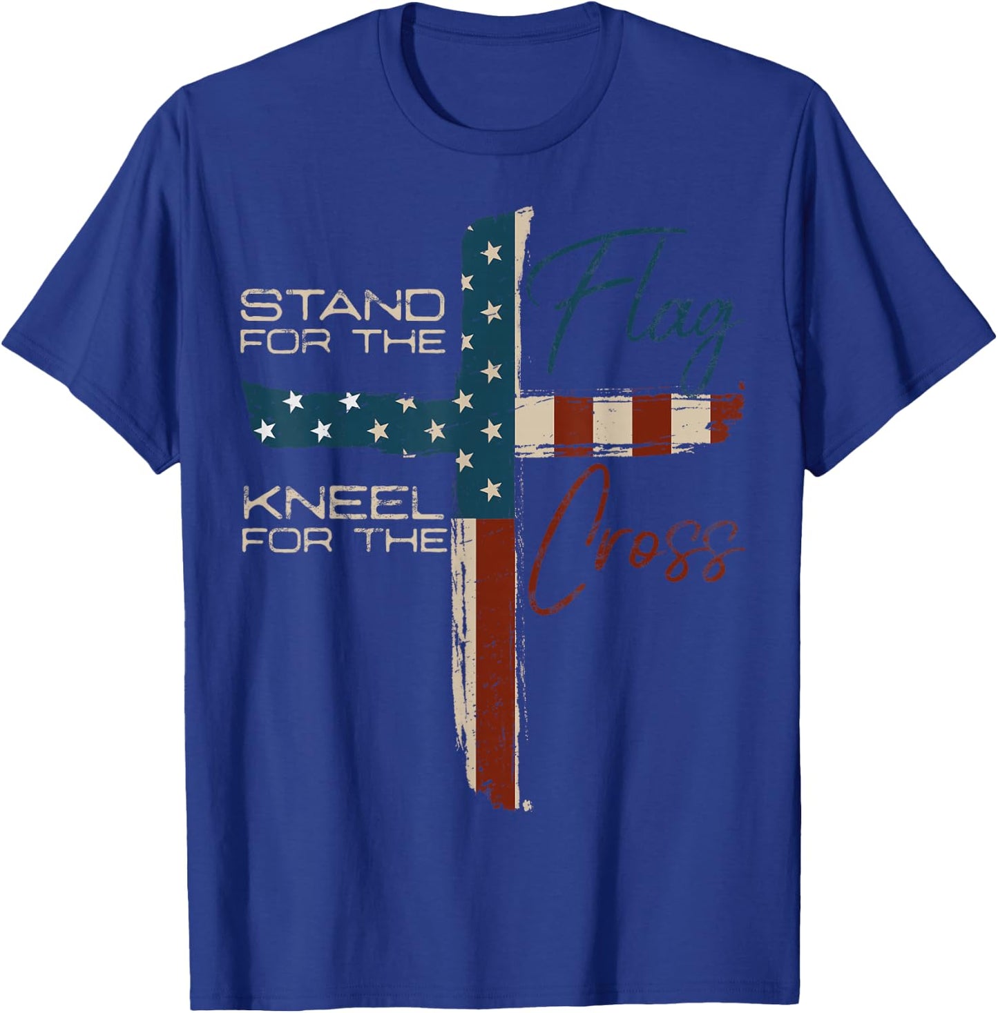 USA Flag Religious Quote 4th of July Christian Faith T-Shirt - T-Shirt | Royal