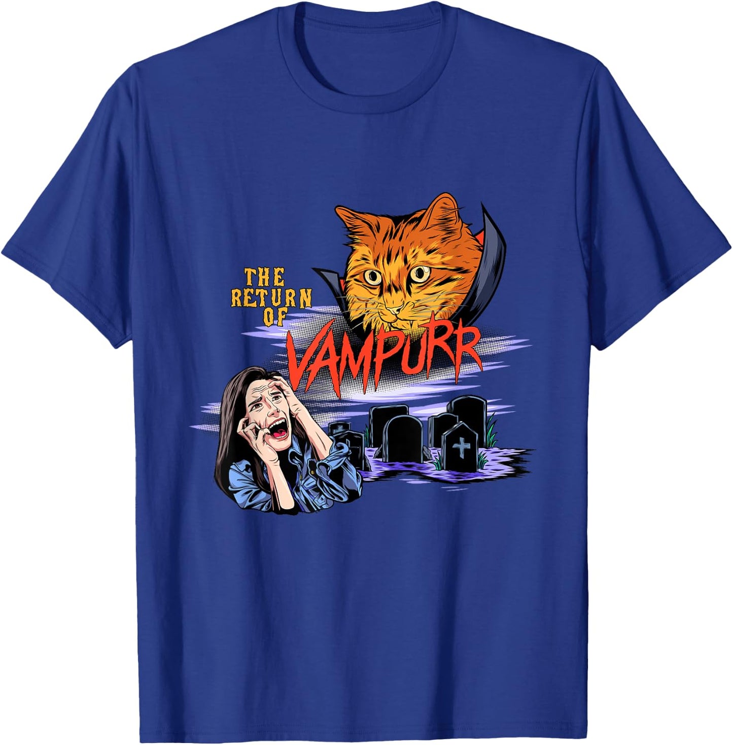 Return Of The Vampurr Cute Cat Cat Lover Cat Owner Halloween Women Kids T-Shirt - T-Shirt | Royal