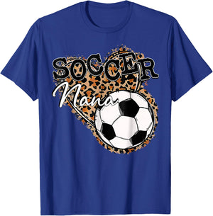 Soccer Nana Leopard Mother's Day T-Shirt - T-Shirt | Royal