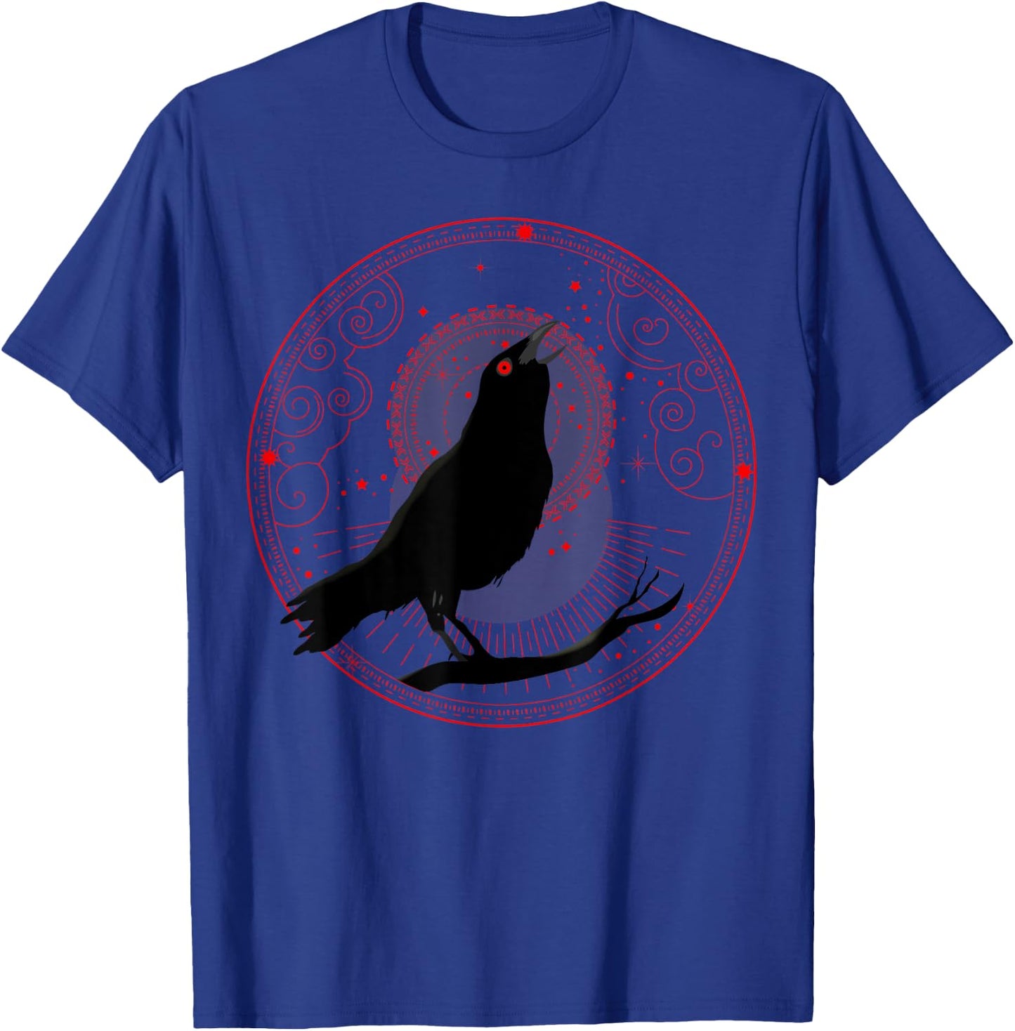 Beautiful Black Crow Raven Bird Watch. Birds Silhouette T-Shirt - T-Shirt | Royal