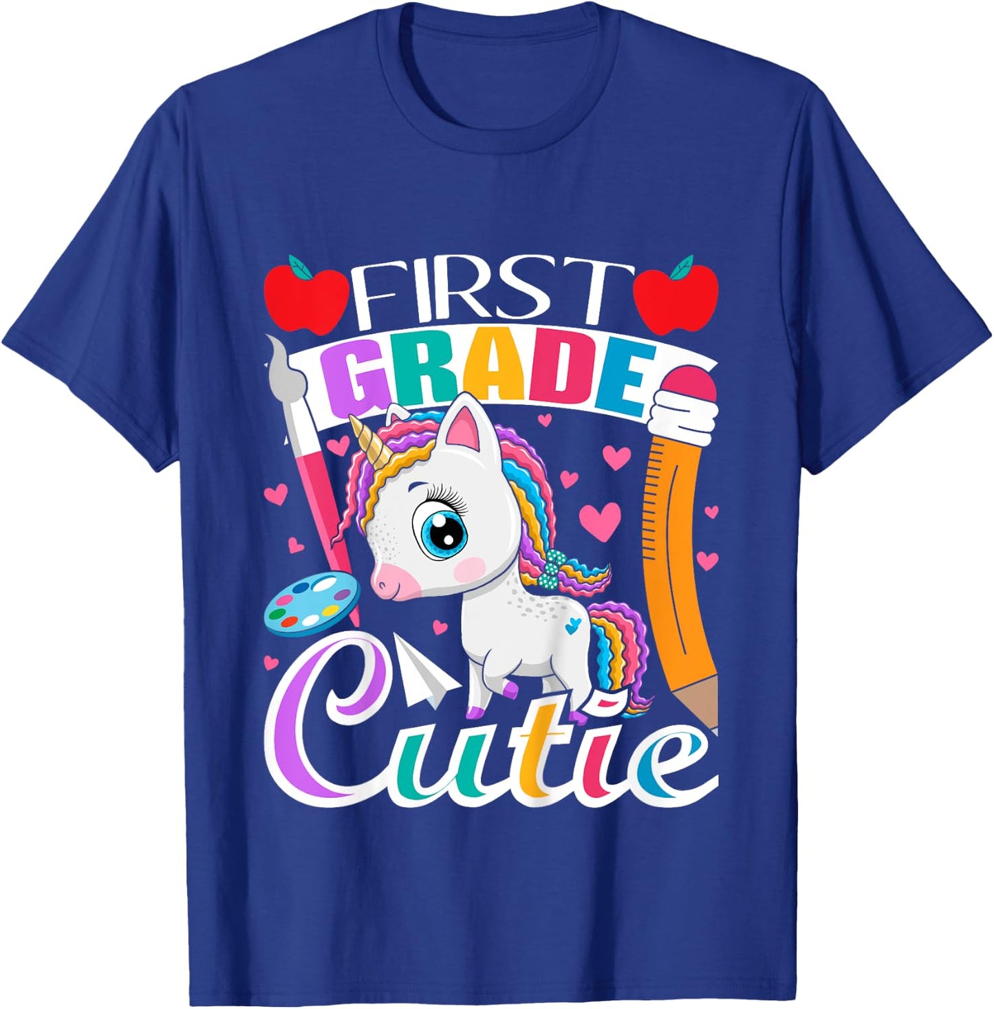 First Grade Cutie - First Day Of School Student Unicorn T-Shirt - T-Shirt | Royal