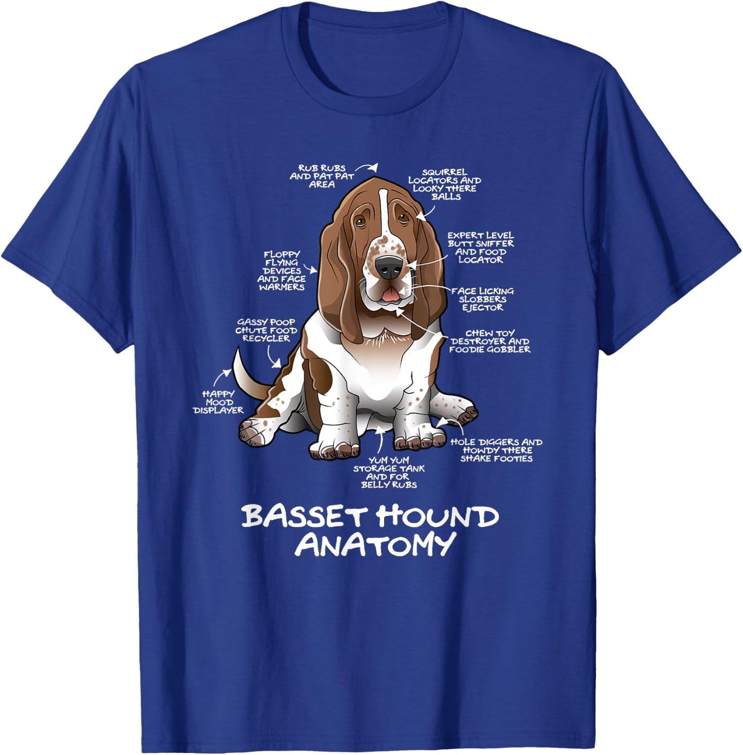 Funny Cute Basset Hound Anatomy Dog Biology Women T-Shirt - T-Shirt | Royal