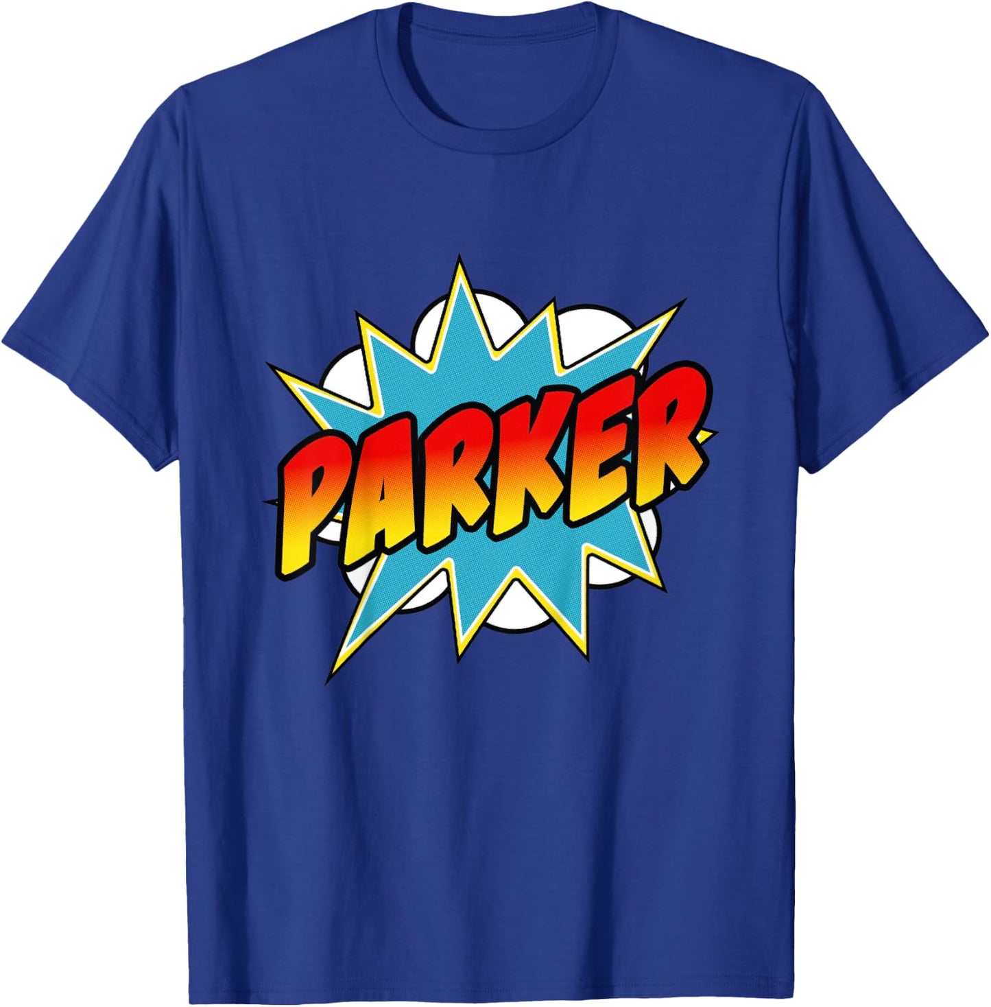 Kids Boys Parker Name Comic Book Superhero T-Shirt - T-Shirt | Royal