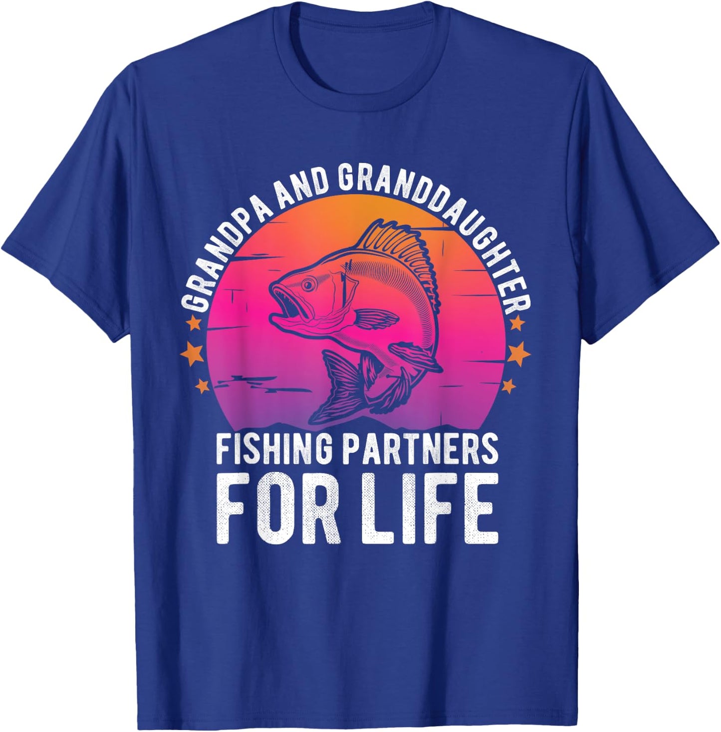 Grandpa and Granddaughter Fishing Partners For Life Fishing T-Shirt - T-Shirt | Royal