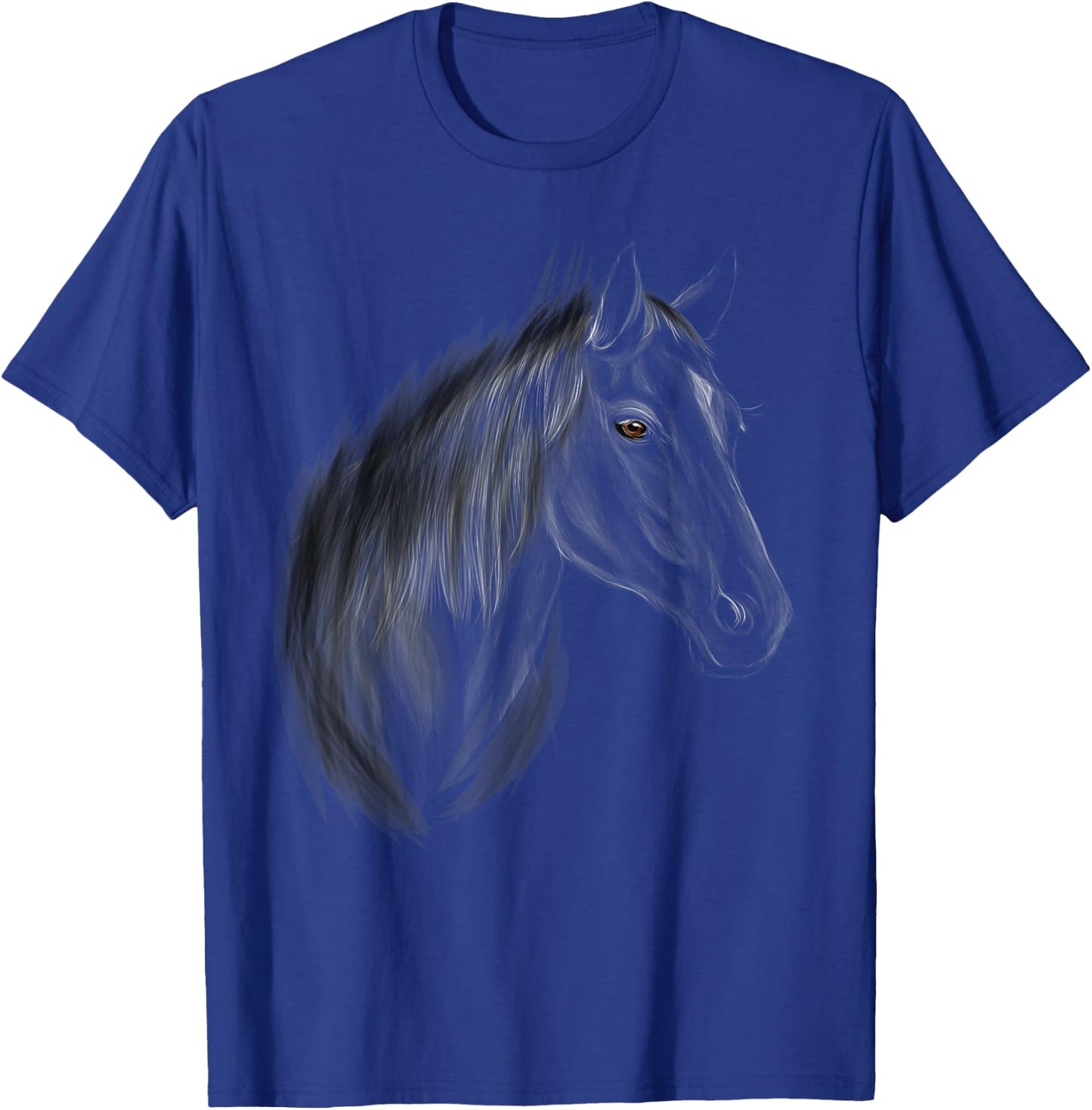 Horse Horses Black Stallion T-Shirt - T-Shirt | Royal