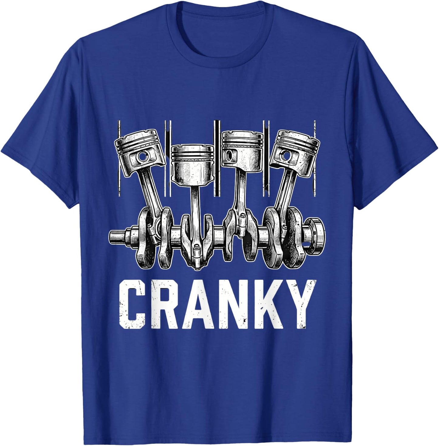 Cranky Car Engine Crankshaft Funny Car Mechanics T-Shirt - T-Shirt | Royal