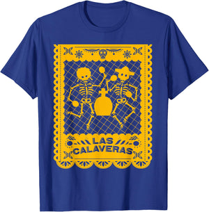 Day of the Dead Dia de Muertos Mexican Papel Picado Calavera T-Shirt - T-Shirt | Royal
