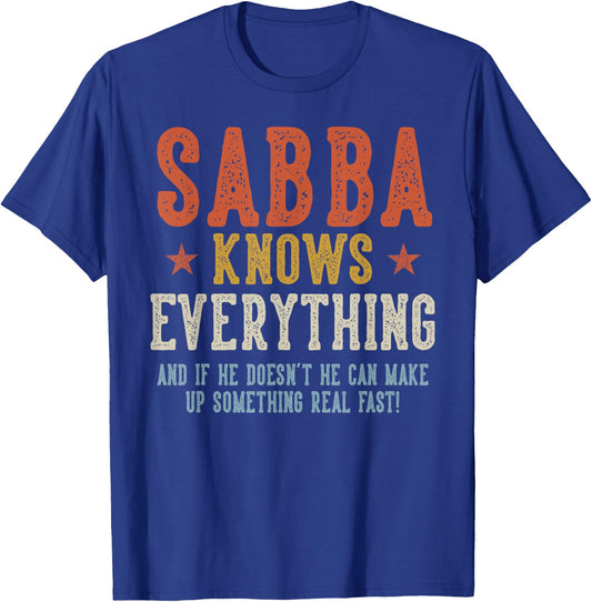 SABBA Knows Everything Father's Day Retro Vintage T-Shirt - T-Shirt | Royal