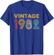 Vintage 1982 43rd Birthday Gift Men Women 43 Years Old T-Shirt - T-Shirt | Royal