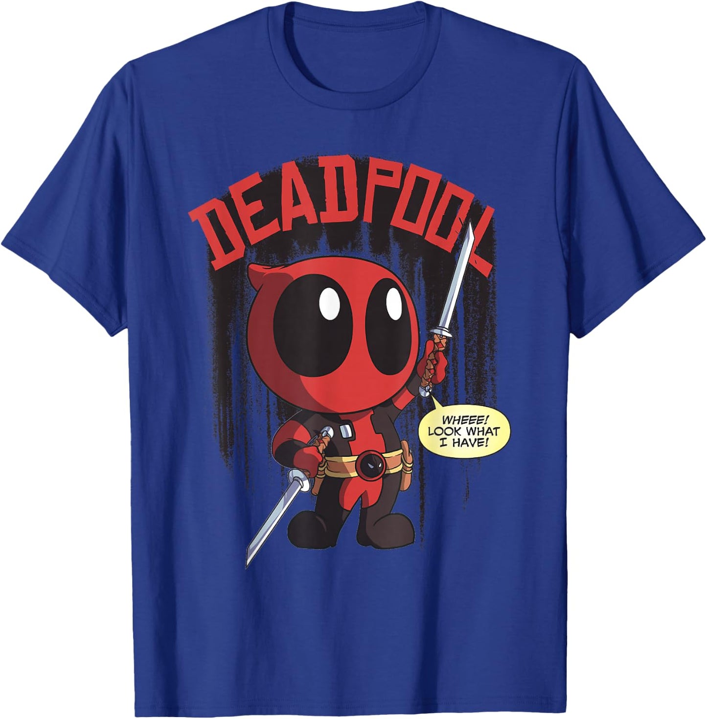 Marvel Deadpool Wheee Look What I Have Portrait T-Shirt - T-Shirt | Royal