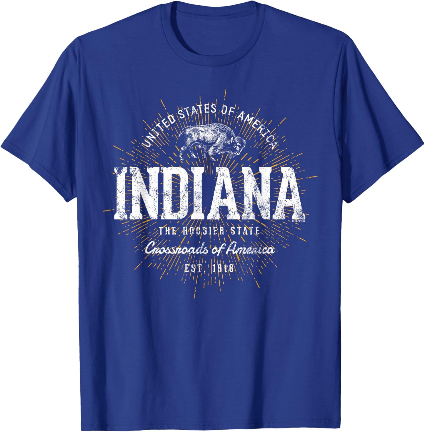 Vintage State of Indiana Retro T-Shirt - T-Shirt | Royal