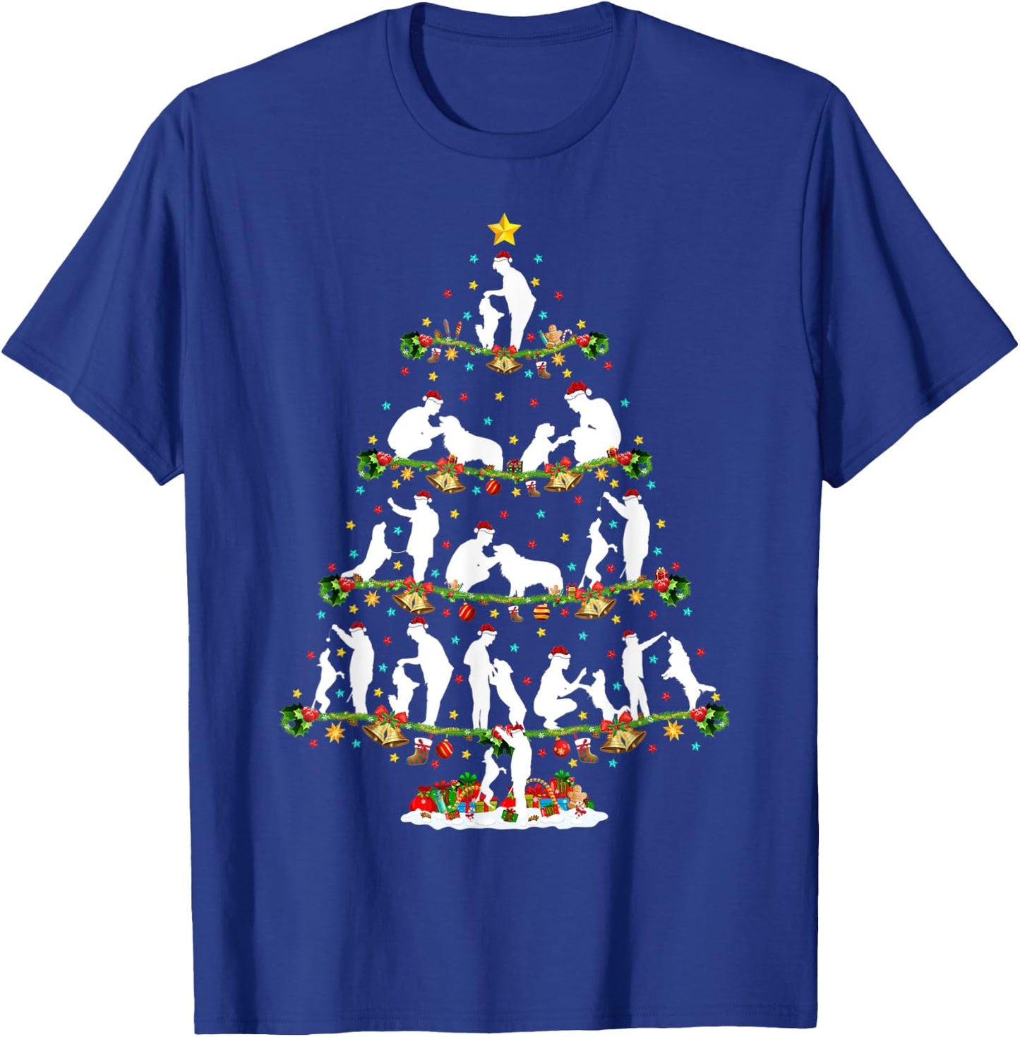 Dog Training Xmas Lighting Santa Dog Training Christmas Tree T-Shirt - T-Shirt | Royal