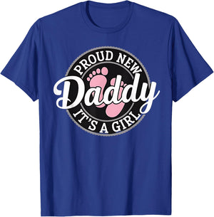 New Dad Est. 2026 Father 2026 Girl Boy Dad 2026 Baby Daddy T-Shirt - T-Shirt | Royal