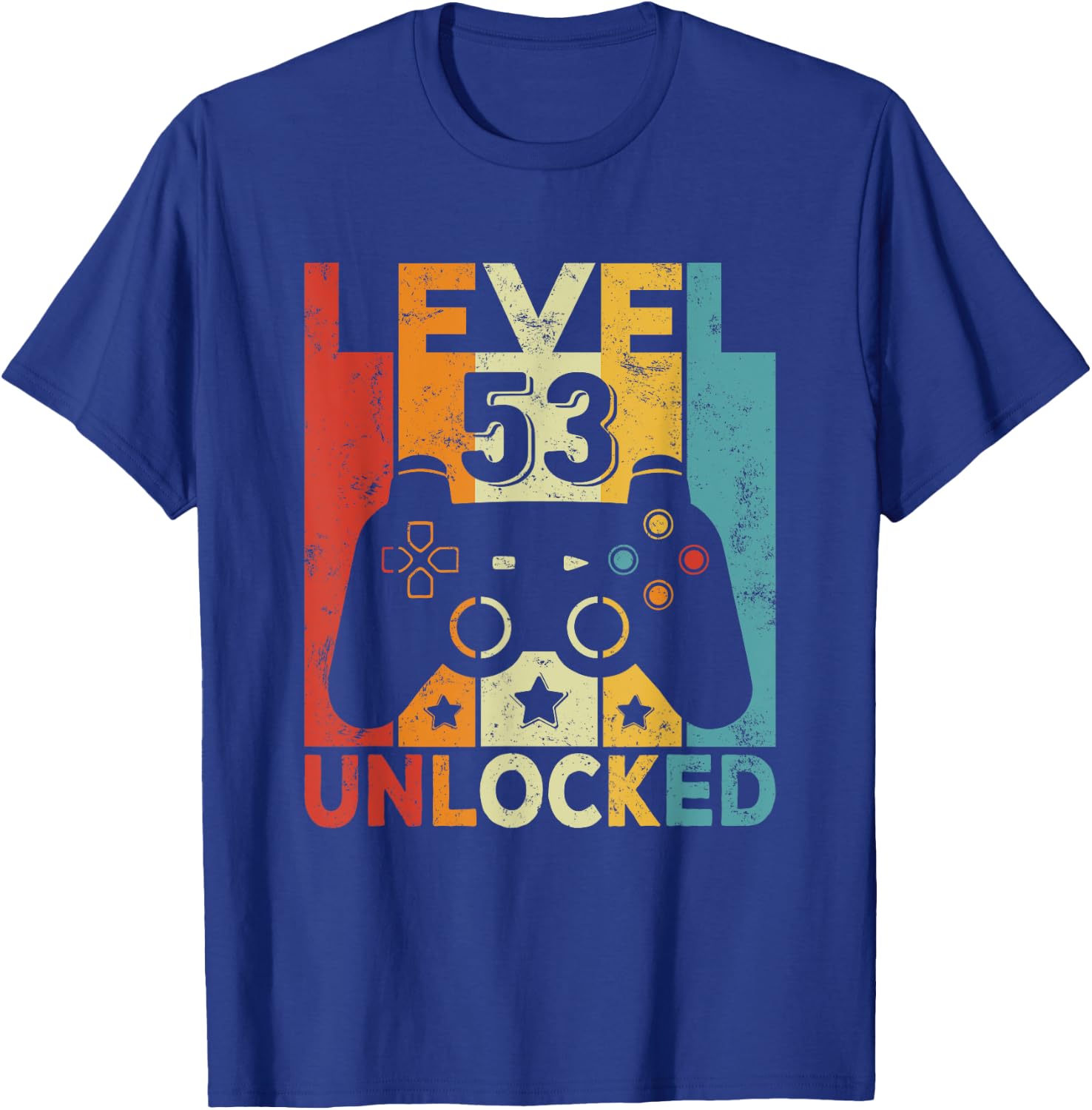 53 Years Old Men Women 1971 Birthday Level 53 Unlocked Gamer T-Shirt - T-Shirt | Royal
