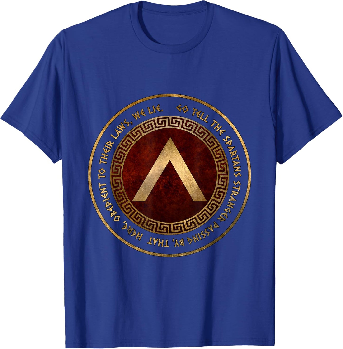 Sparta Battle of Thermopylae Epitaph Spartan History Symbol T-Shirt - T-Shirt | Royal