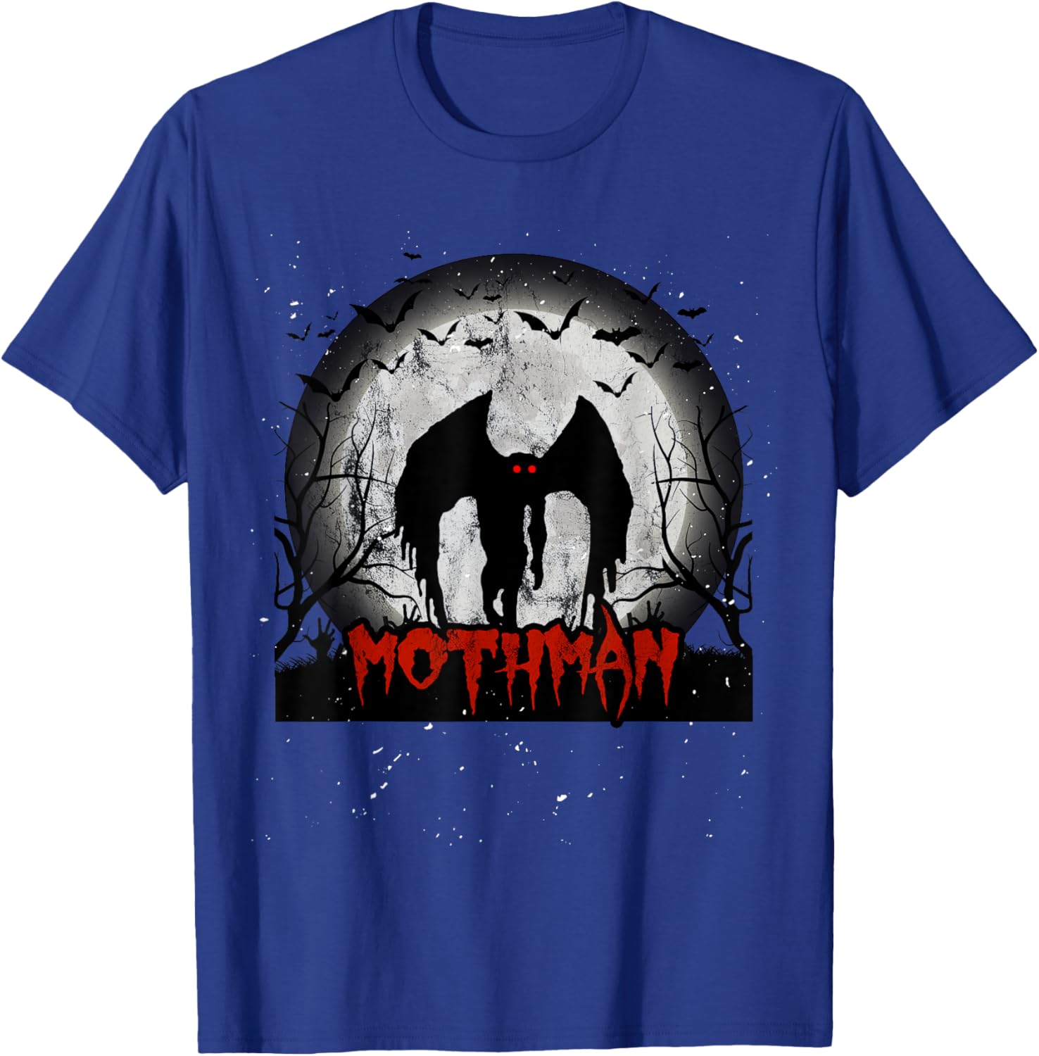 Dark Moon With Bats and Mothman Folklore T-Shirt - T-Shirt | Royal