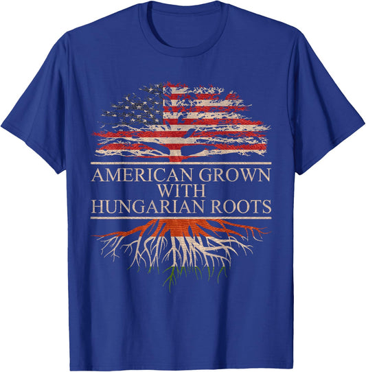 American grown with Hungarian Roots Vintage T-Shirt - T-Shirt | Royal