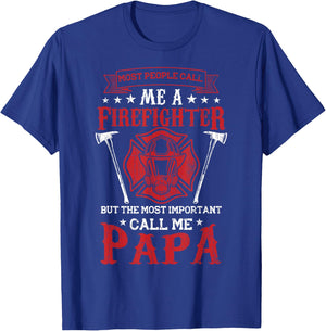 Some People Call Me Firefighter Funny Firemen Truck Graphic T-Shirt - T-Shirt | Royal