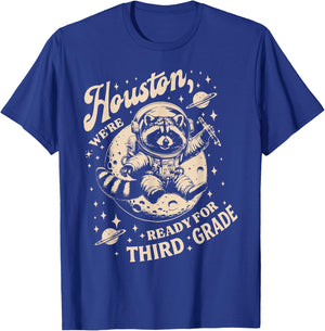 Houston We're Ready for 3rd Grade Raccoon Back To School T-Shirt - T-Shirt | Royal