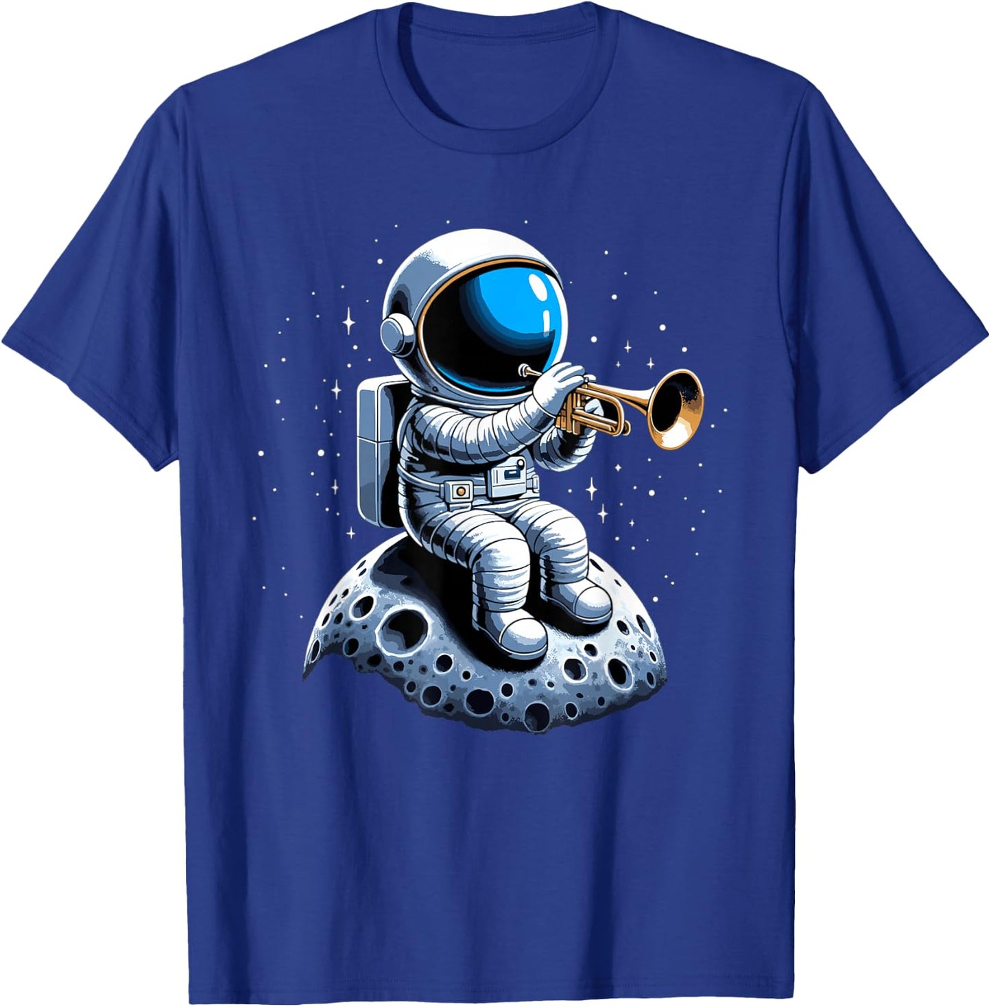 Astronaut Play Trumpeter Trumpet T-Shirt - T-Shirt | Royal