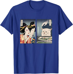 Lady Yelling at Cat Meme Traditional Japanese T-Shirt - T-Shirt | Royal