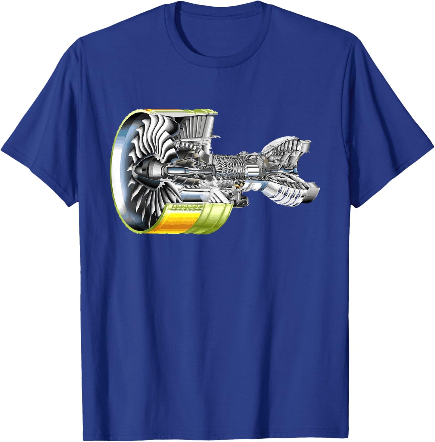 Aircraft Jet Engine Realistic Airplane Pilot Lover Gift T-Shirt - T-Shirt | Royal