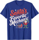 Santa’s Favorite Mechanic Funny Christmas Car Auto Repair T-Shirt - T-Shirt | Royal