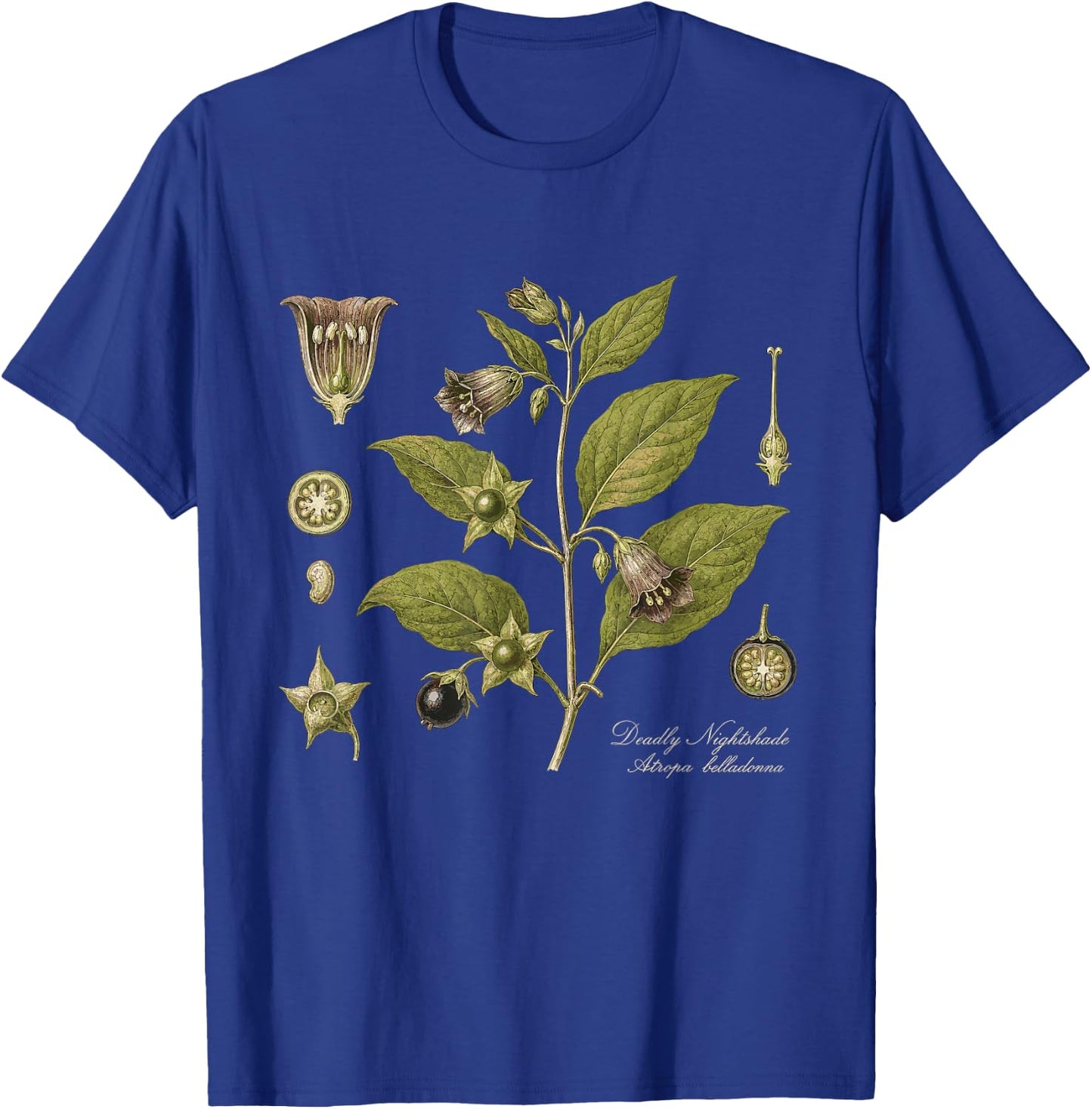 Deadly Nightshade Atropa Belladonna Vintage Botanical T-Shirt - T-Shirt | Royal