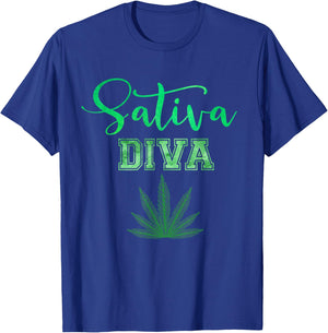 Sativa Diva Funny Shirt T-Shirt - T-Shirt | Royal
