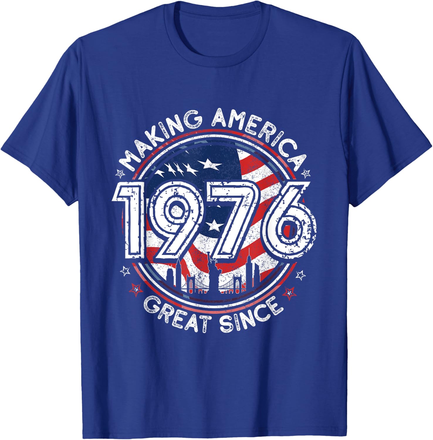 Making America Great Since 1976 American Flag Birthday T-Shirt - T-Shirt | Royal
