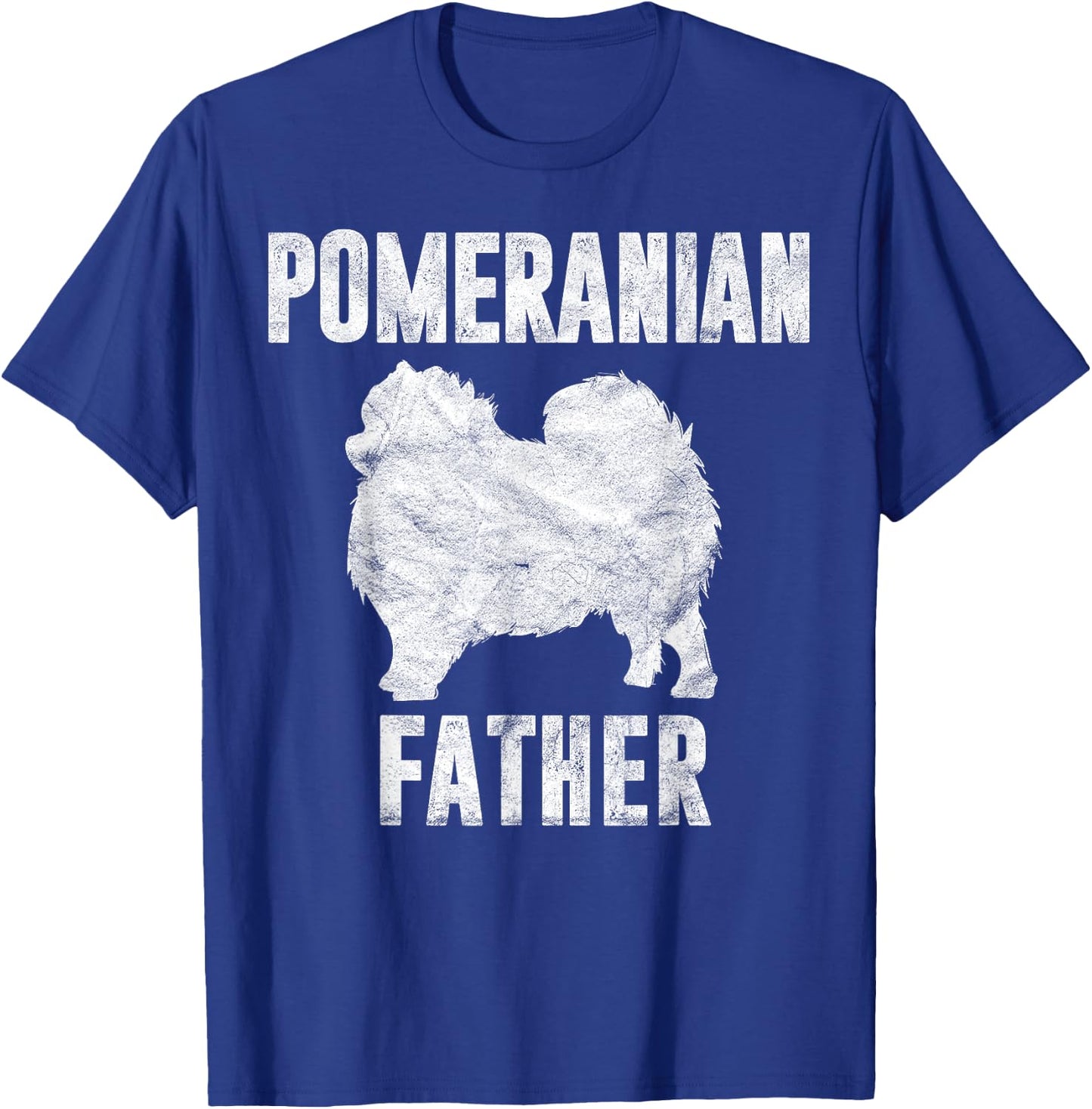 Vintage Pomeranian Dad Gift Papa Pompom Dog Father Pet Lover Men Women Kids T-Shirt - T-Shirt | Royal