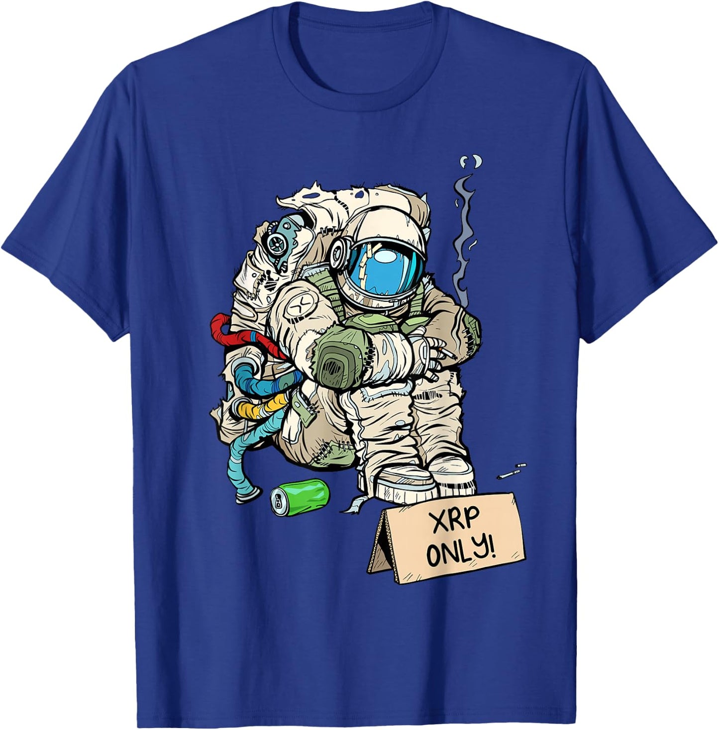 Cryptocurrency Talk - Astronaut Hodler Begging For XRP T-Shirt - T-Shirt | Royal