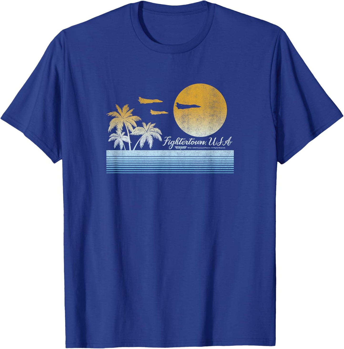 Top Gun Fightertown, USA Sunset Poster T-Shirt - T-Shirt | Royal