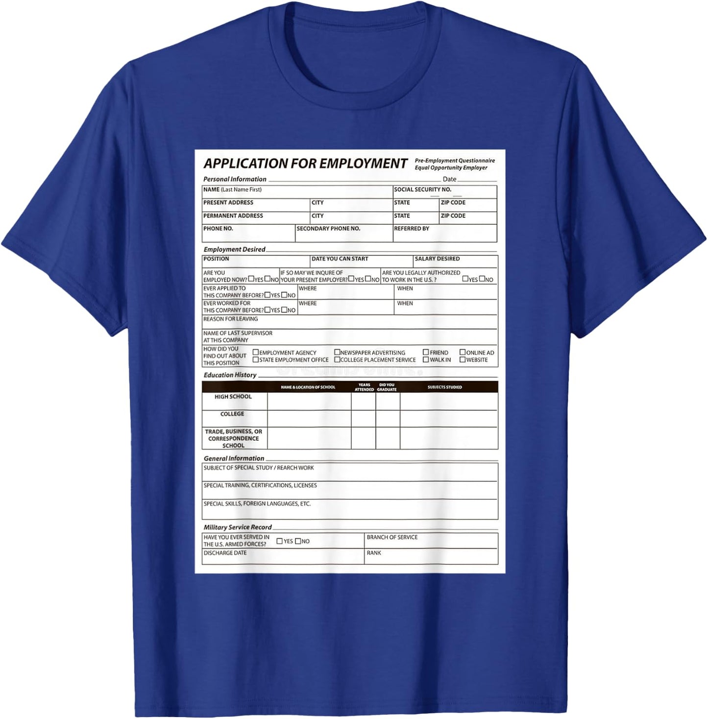 Funny Scary Halloween Costume Job Application Trick or Treat T-Shirt - T-Shirt | Royal