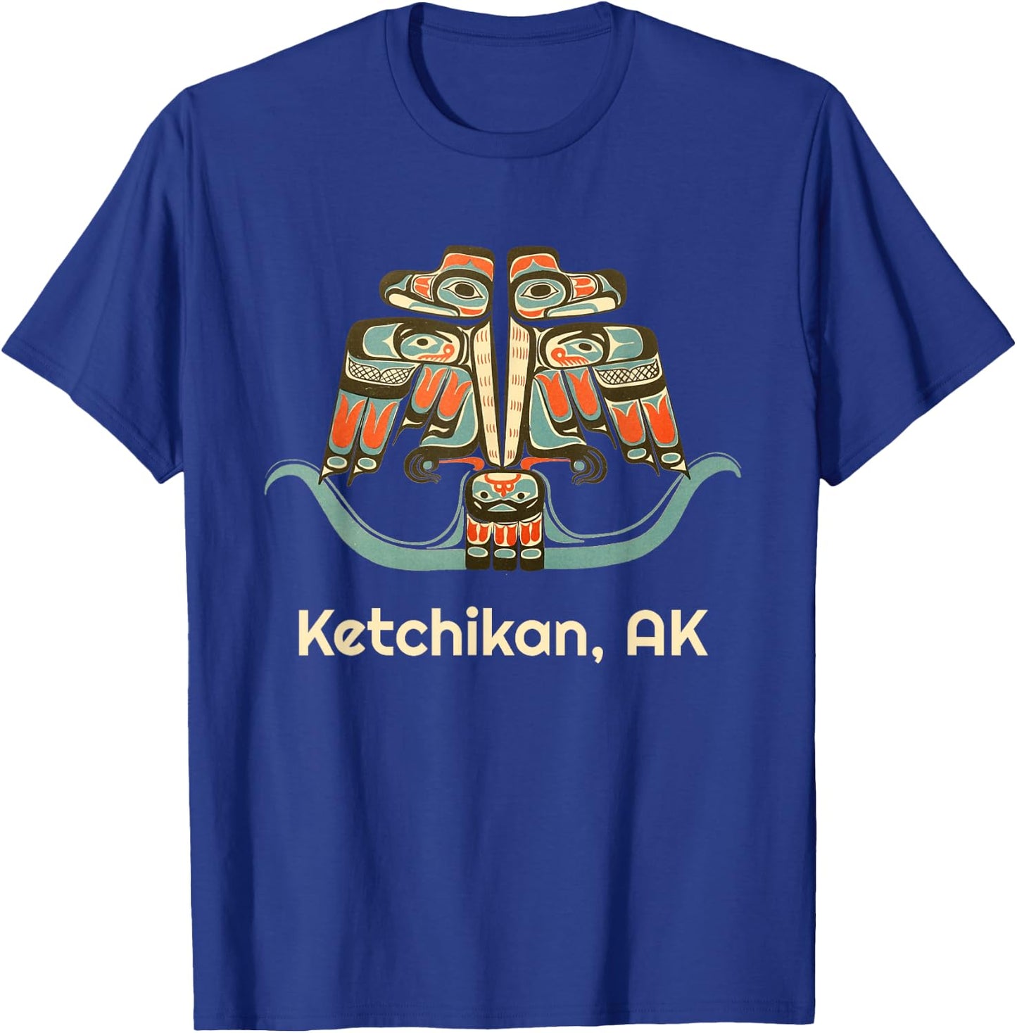 Ketchikan Alaska Thunderbird Native Indian American Tribal T-Shirt - T-Shirt | Royal