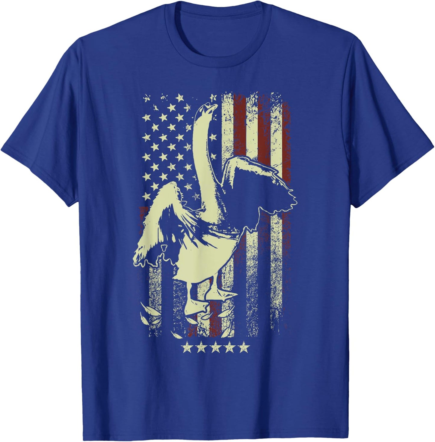 USA American Flag Hunters - Hunting Mute Swan Bird T-Shirt - T-Shirt | Royal